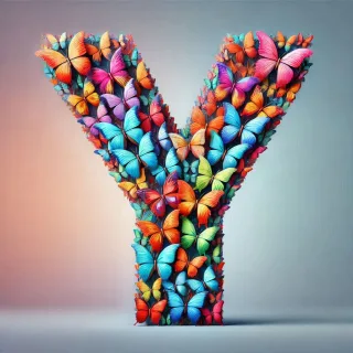 Butterfly wings — letter Y