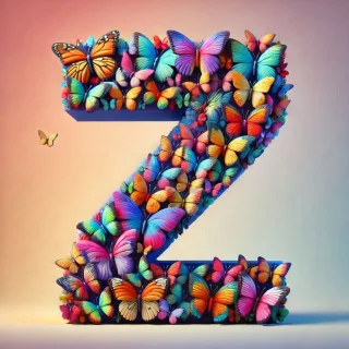 Butterfly wings — letter Z