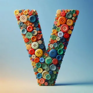Buttons — letter V