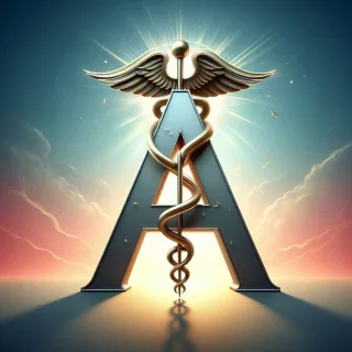 Caduceus — letter A (variant 2)