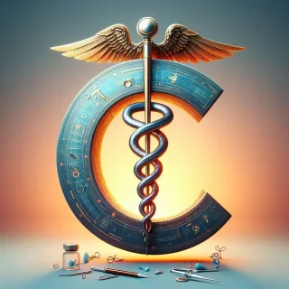 Caduceus — letter C (variant 2)