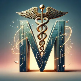Caduceus — letter M (variant 2)
