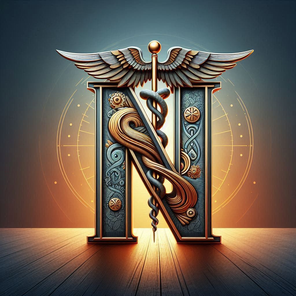 Caduceus — letter N (variant 2)