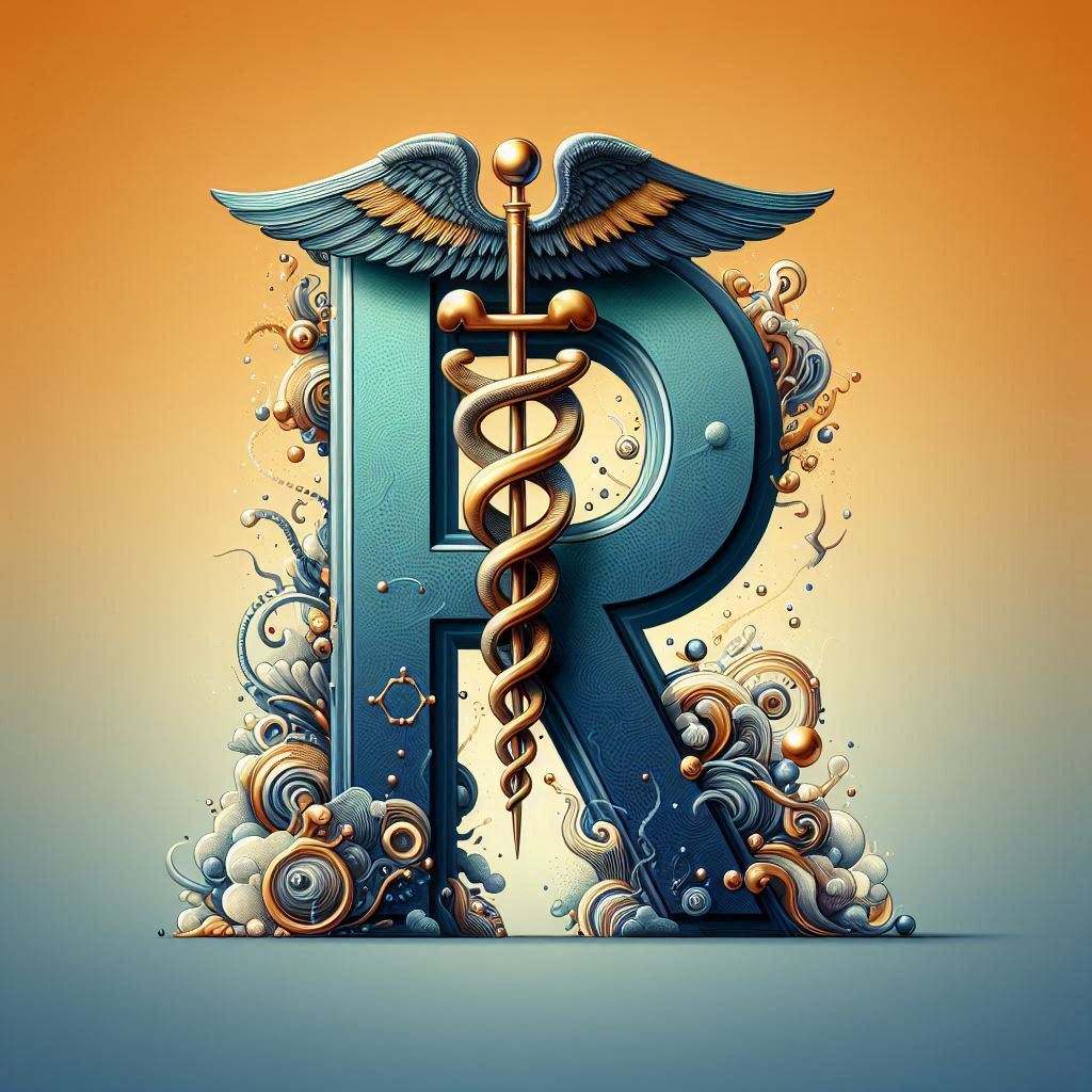 Caduceus — letter R (variant 2)
