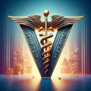 Caduceus — letter V (variant 2)