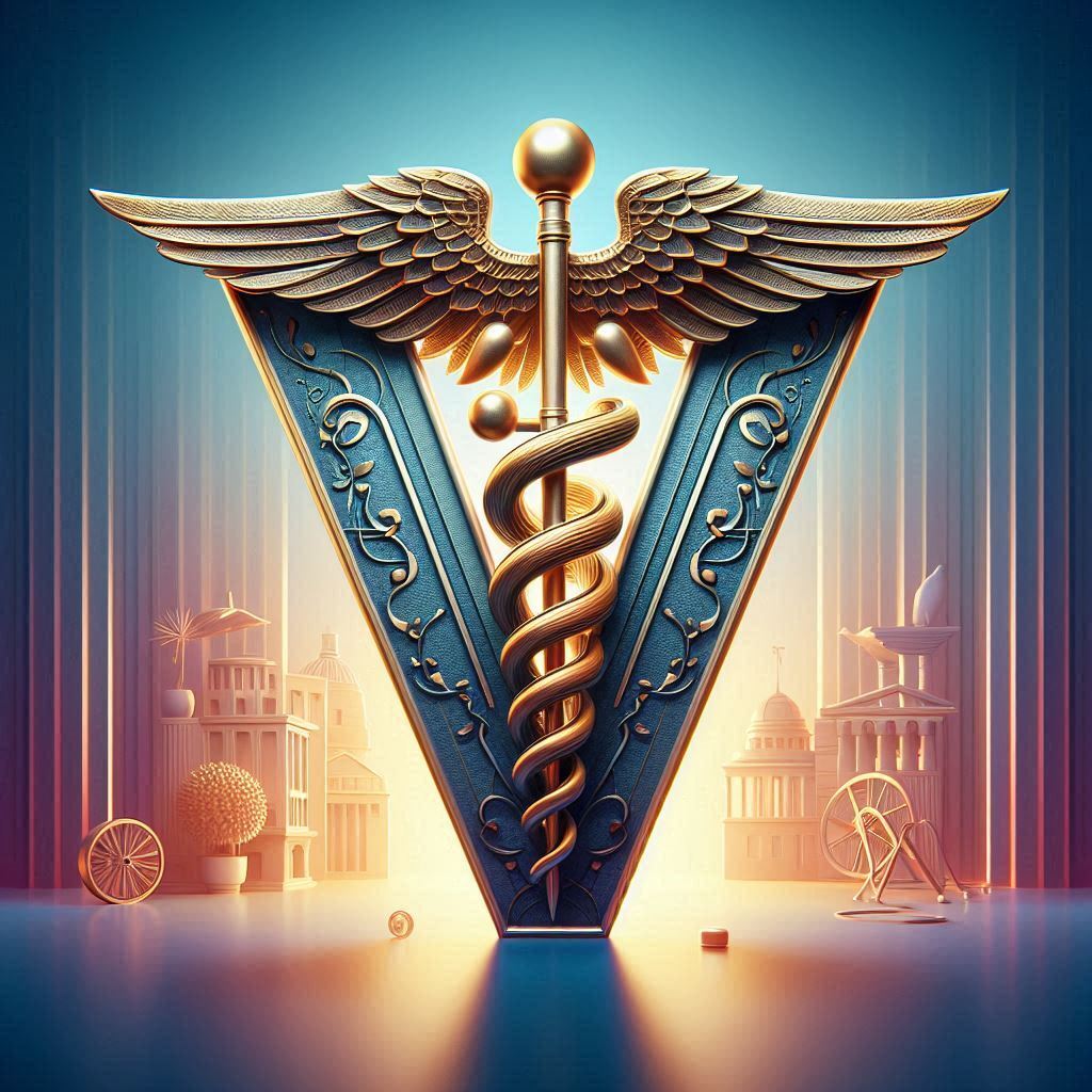 Caduceus — letter V (variant 2)