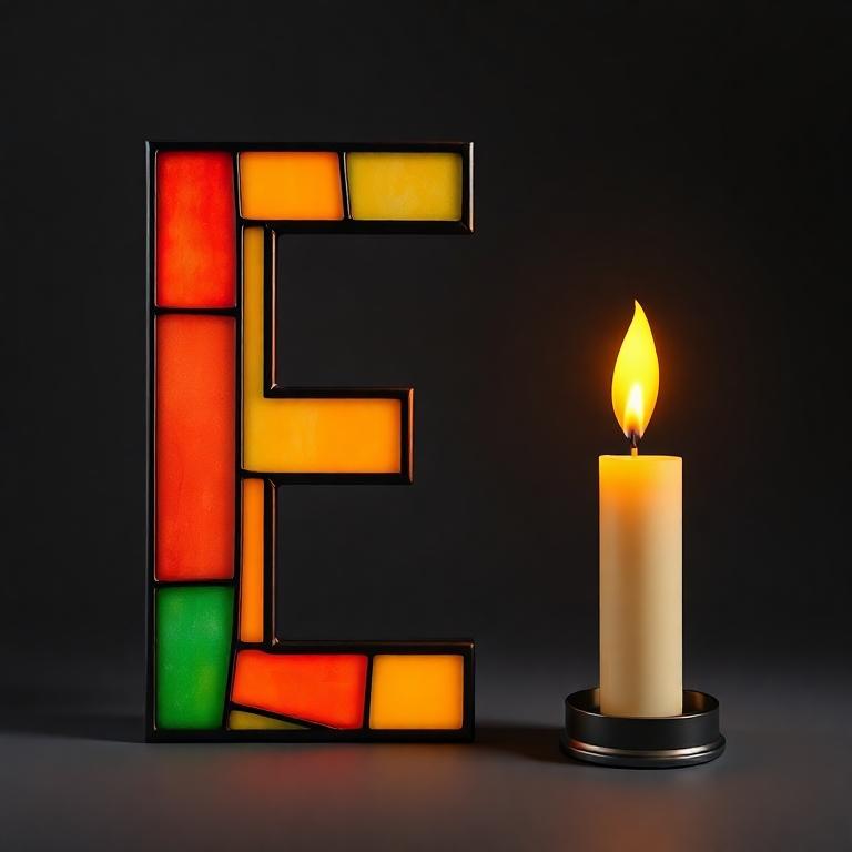 Candles — letter E