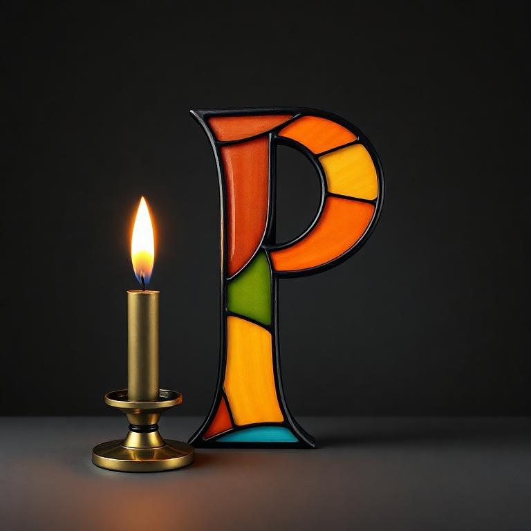 Candles — letter P