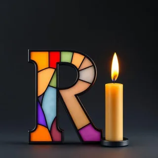 Candles — letter R