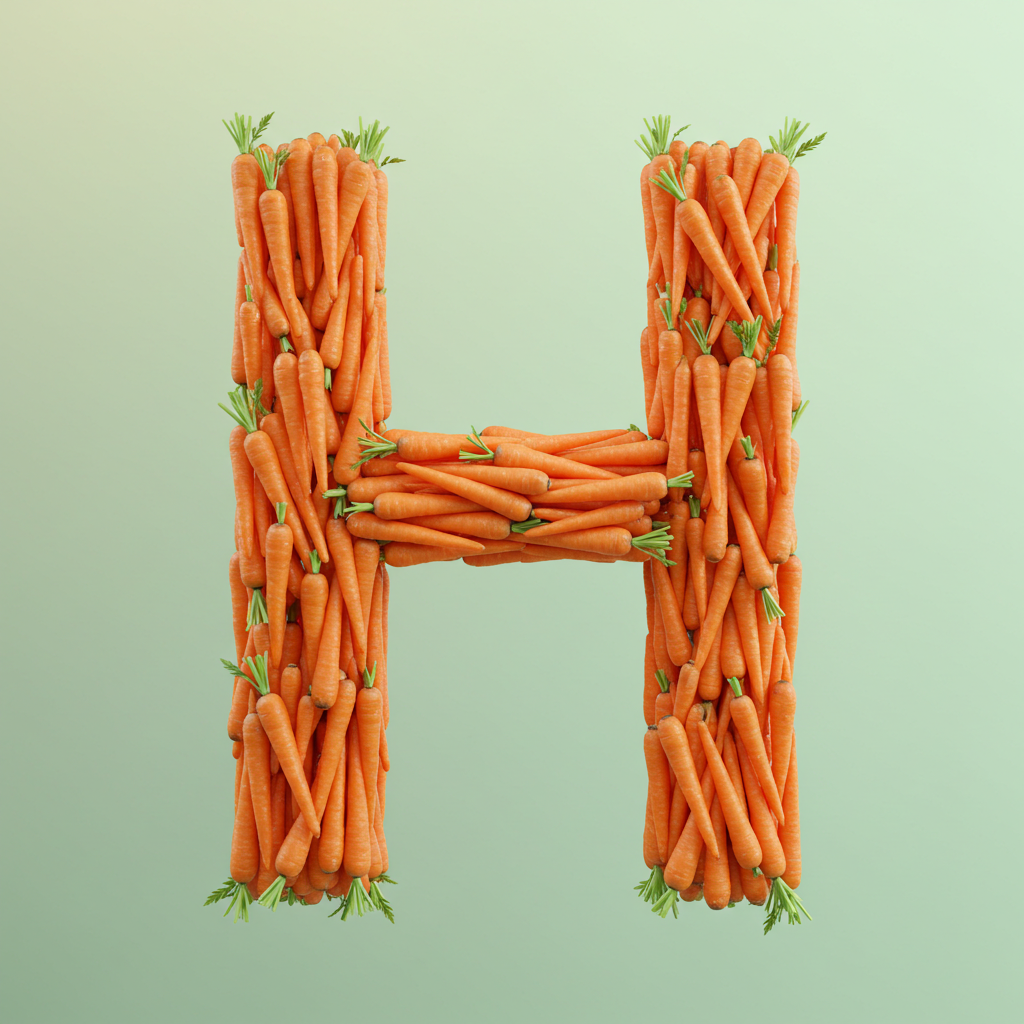 Carrots — letter H (variant 2)