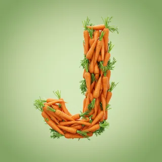 Carrots — letter J (variant 2)