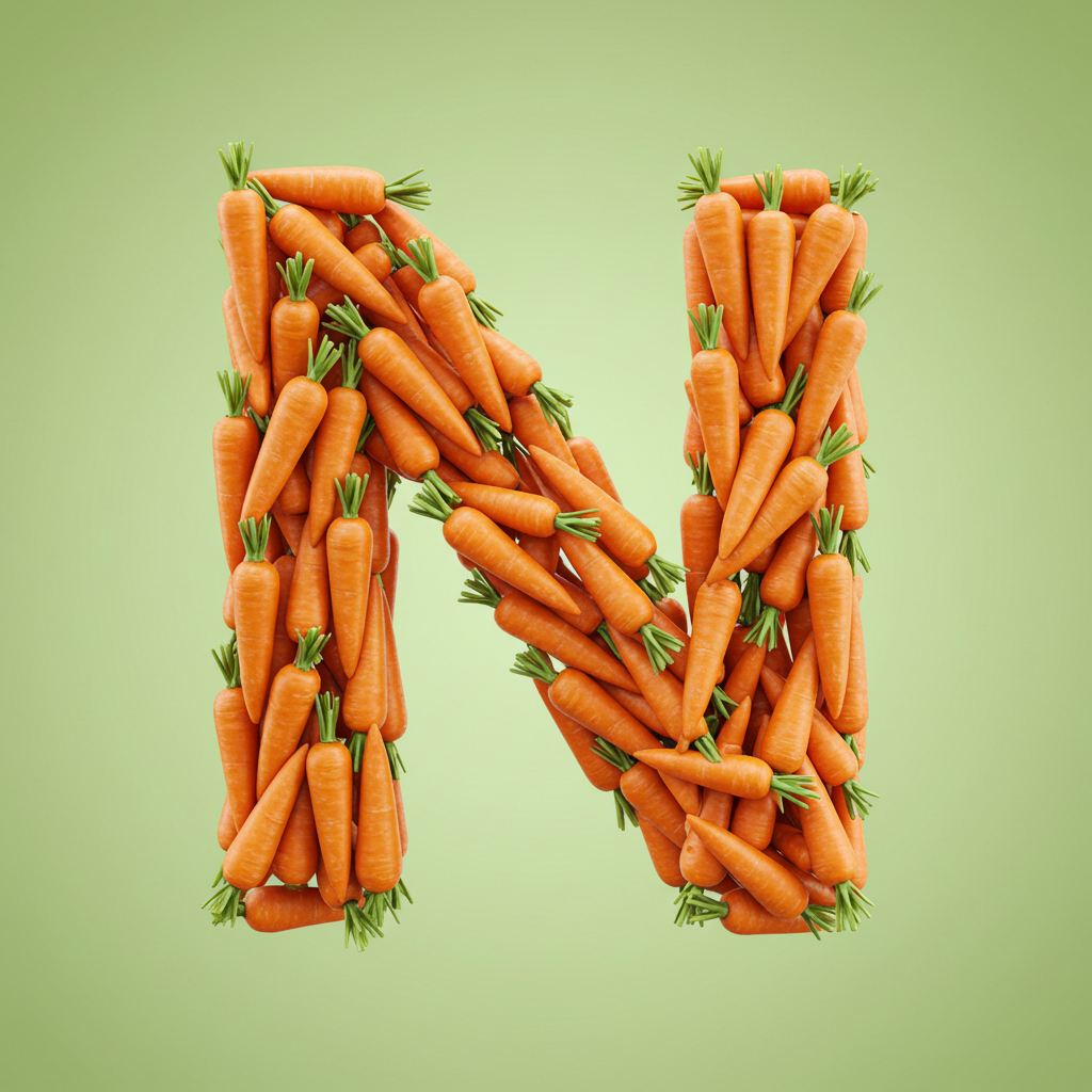 Carrots — letter N (variant 2)