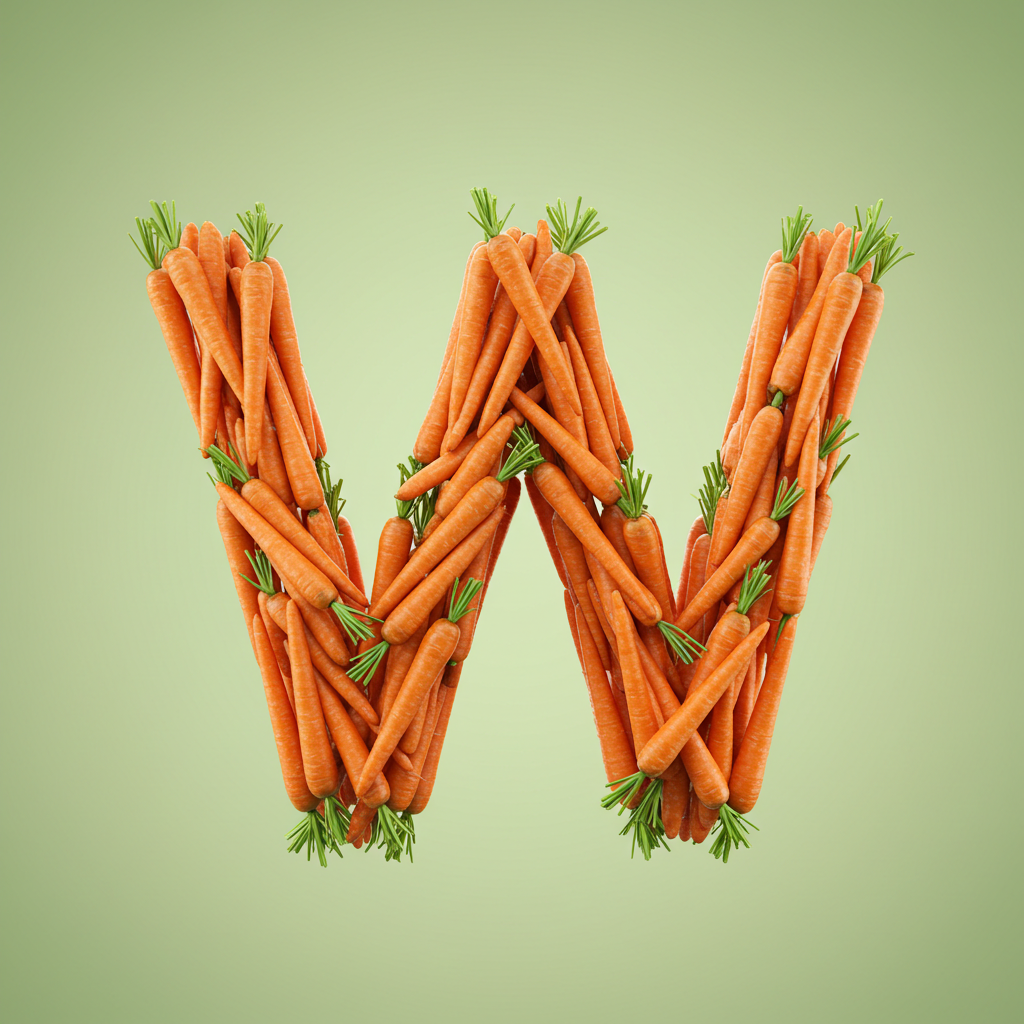 Carrots — letter W (variant 2)