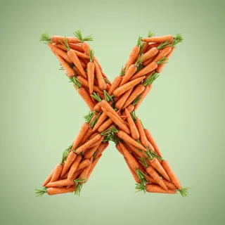 Carrots — letter X (variant 2)