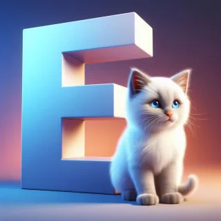 Cats 2 — letter E (variant 2)