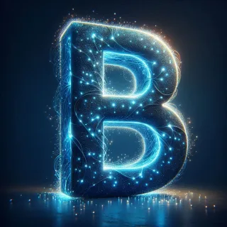 Celestial glow — letter B (variant 2)