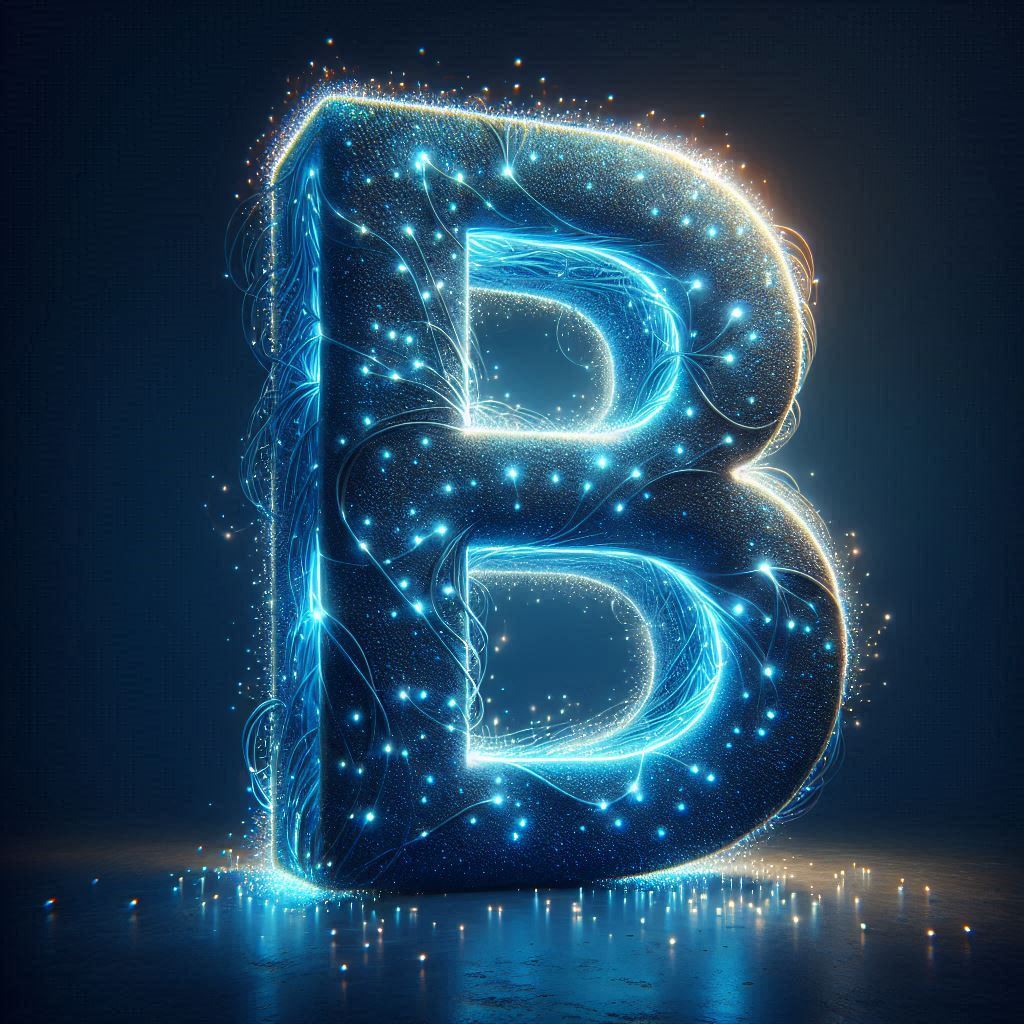 Celestial glow — letter B (variant 2)