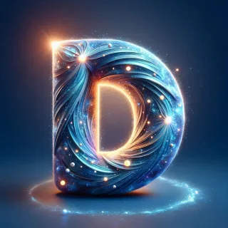 Celestial glow — letter D