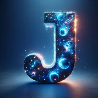 Celestial glow — letter J