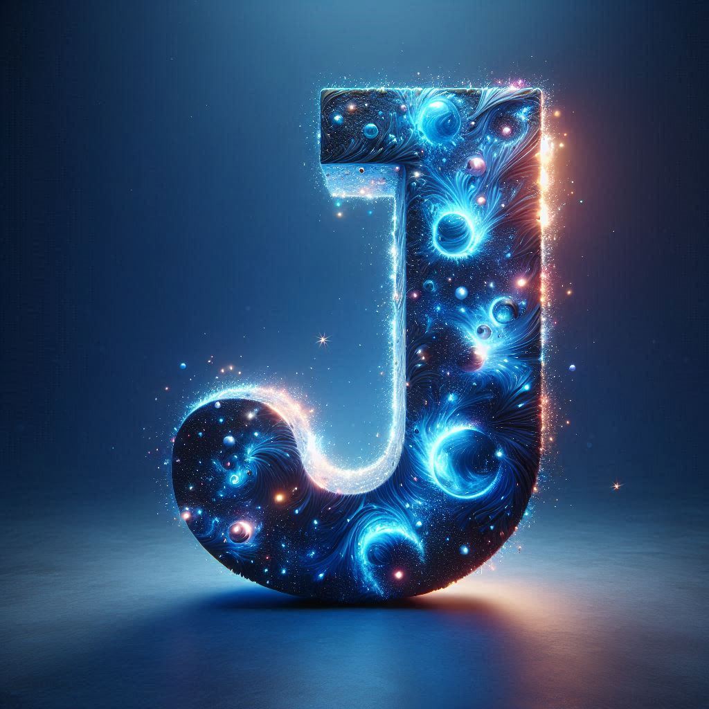 Celestial glow — letter J