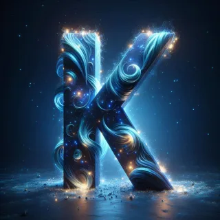 Celestial glow — letter K