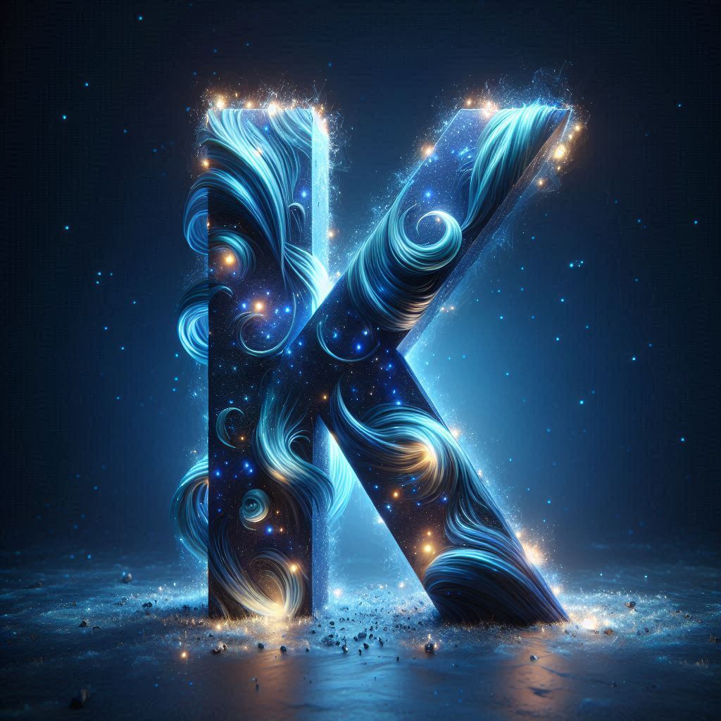 Celestial glow — letter K