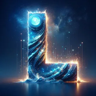 Celestial glow — letter L (variant 2)