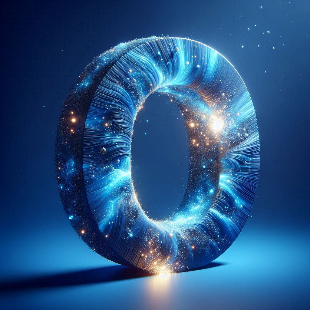 Celestial glow — letter O (variant 2)