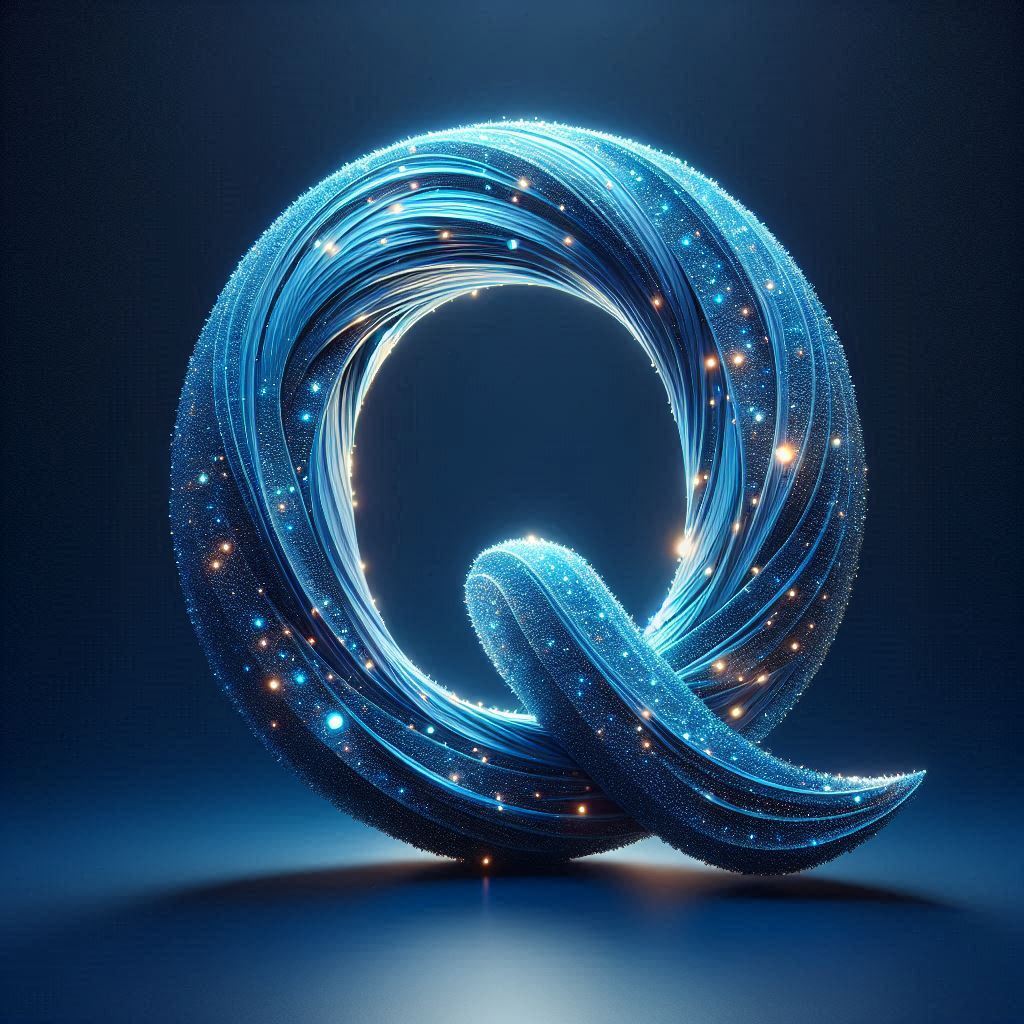 Celestial glow — letter Q (variant 2)