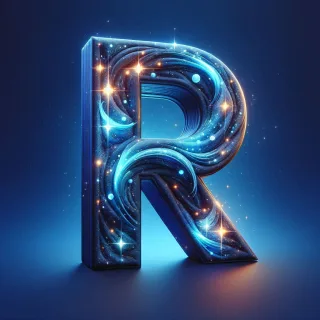 Celestial glow — letter R
