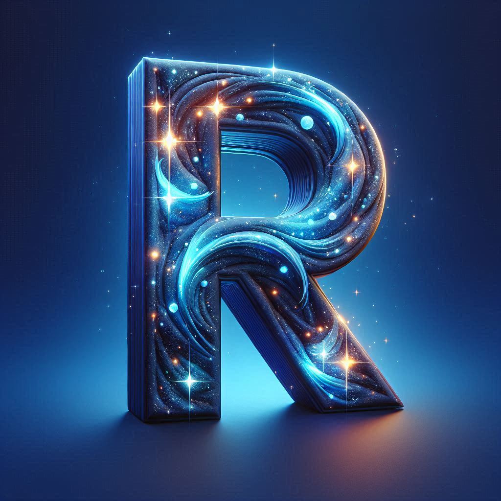 Celestial glow — letter R
