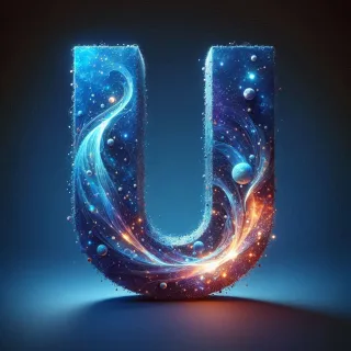 Celestial glow — letter U