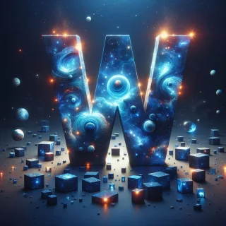 Celestial glow — letter W