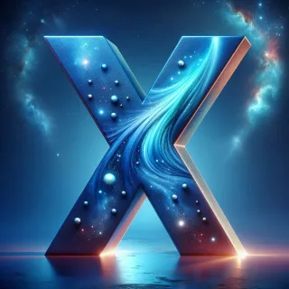 Celestial glow — letter X