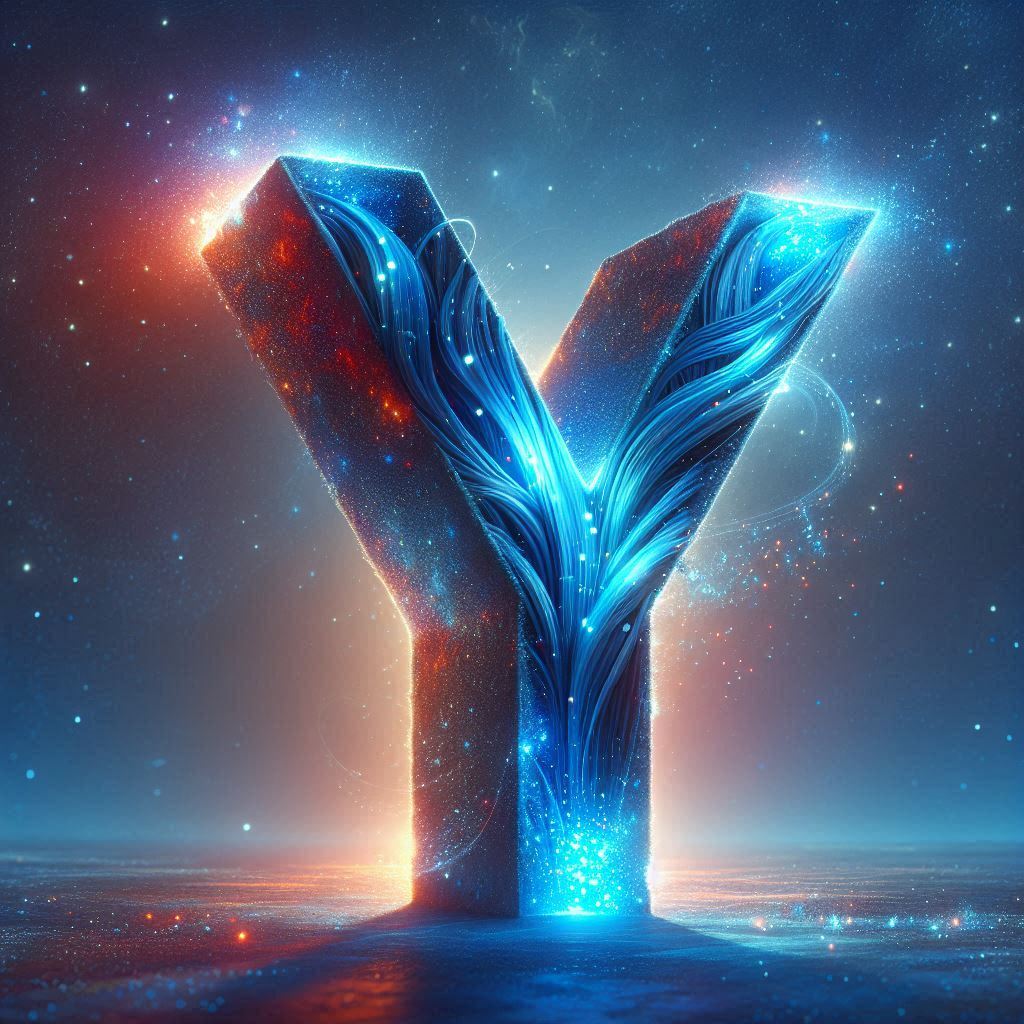 Celestial glow — letter Y
