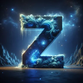 Celestial glow — letter Z (variant 2)