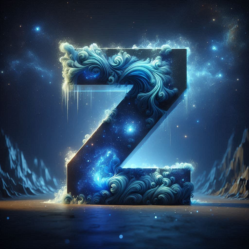 Celestial glow — letter Z (variant 2)