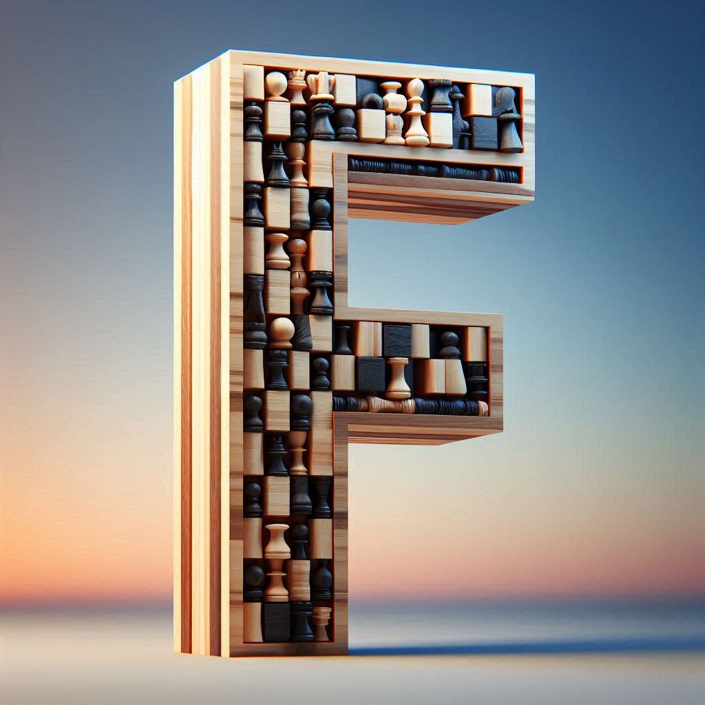 Chess — letter F (variant 2)