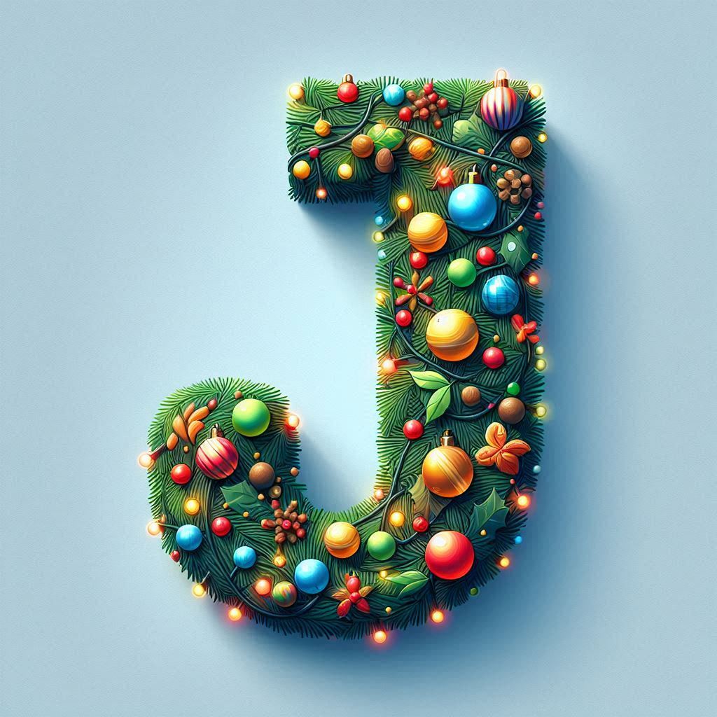 Christmas 2 — letter J (variant 2)
