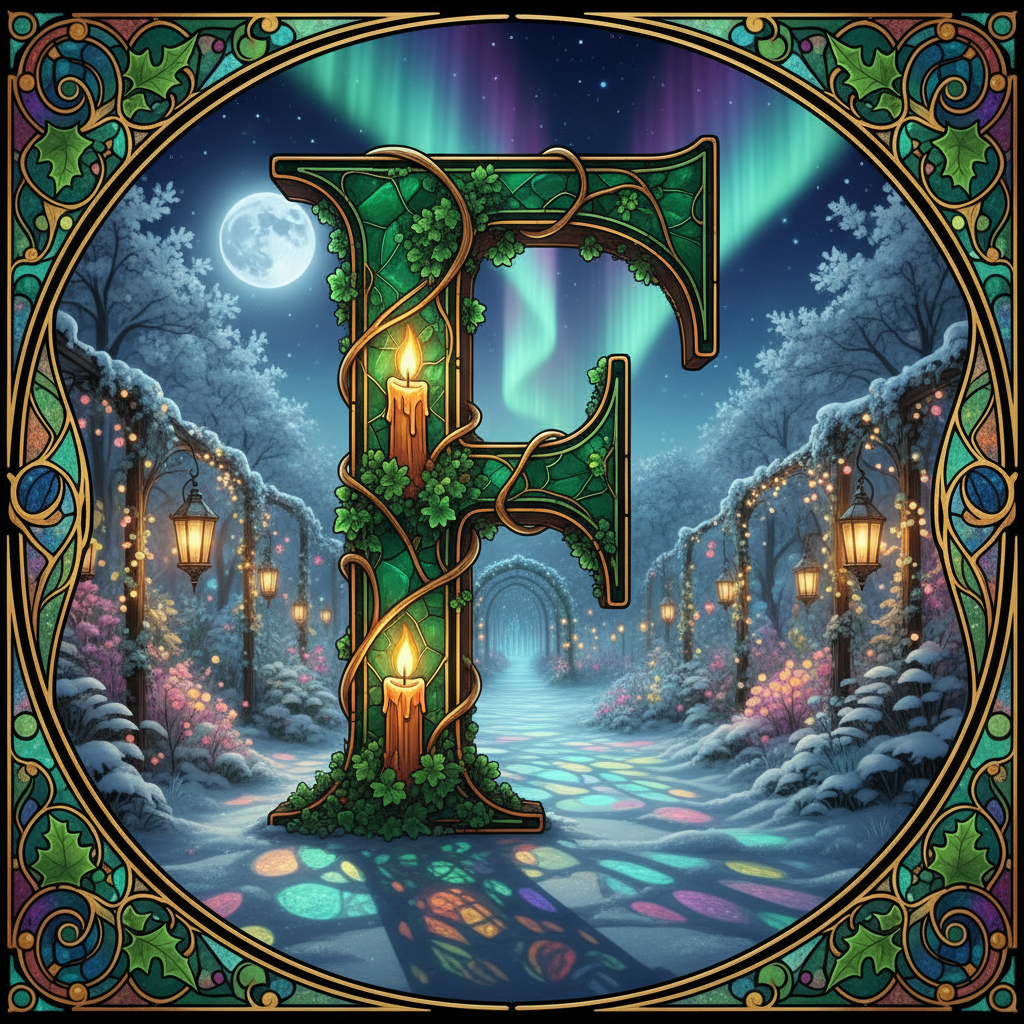 Christmas amber — letter F