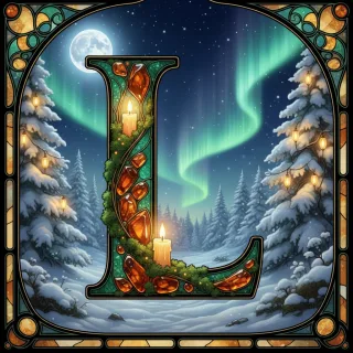 Christmas amber — letter L