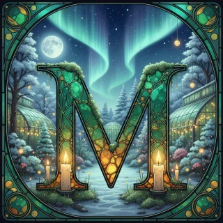 Christmas amber — letter M