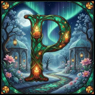 Christmas amber — letter P