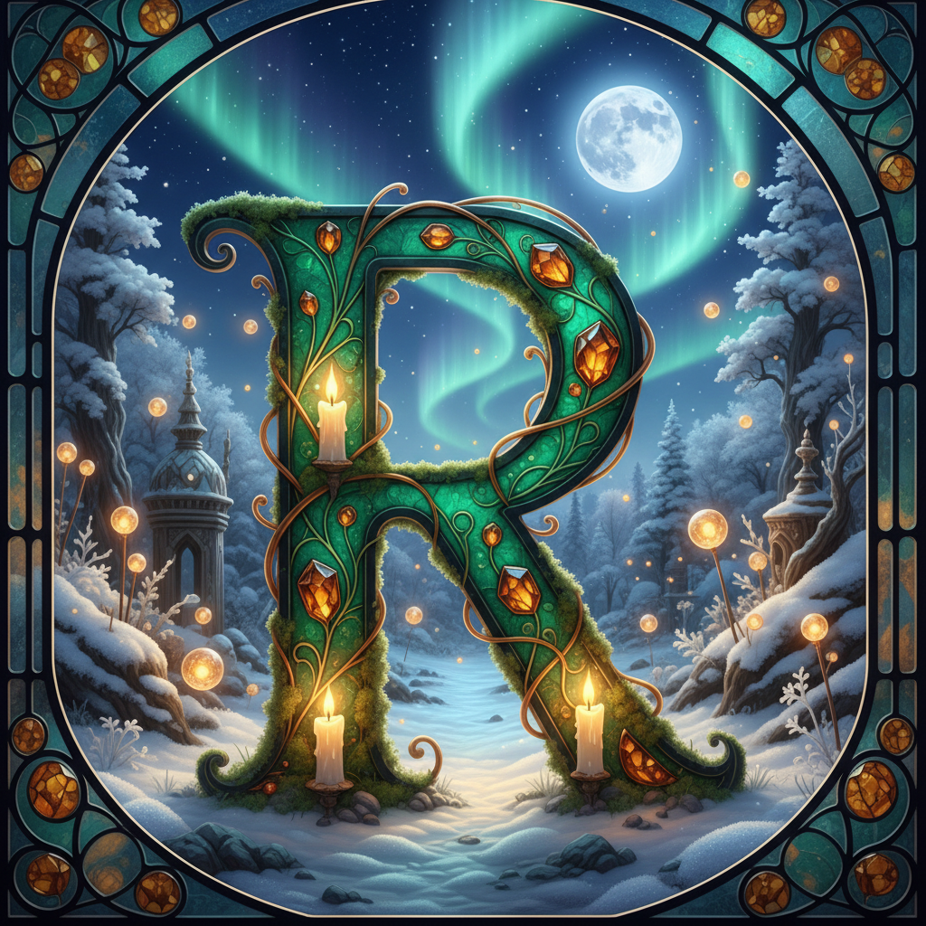 Christmas amber — letter R