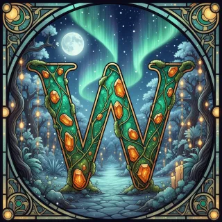 Christmas amber — letter W