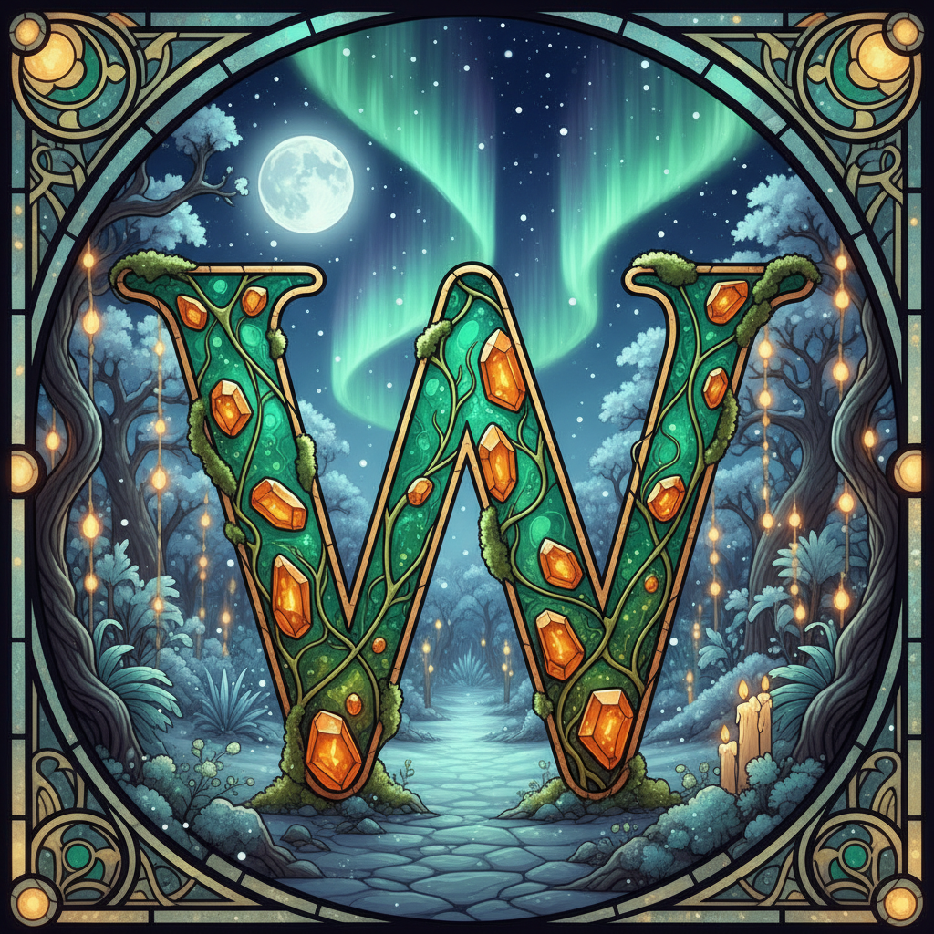Christmas amber — letter W