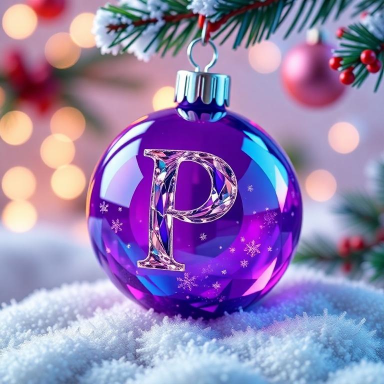 Christmas balls 4 — letter P