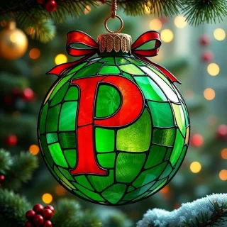 Christmas balls 5 — letter P