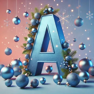Christmas balls 6 — letter A (variant 2)