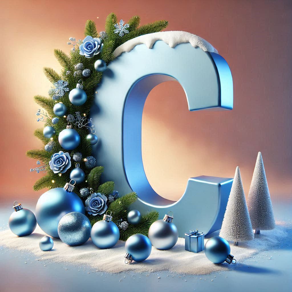 Christmas balls 6 — letter C (variant 2)